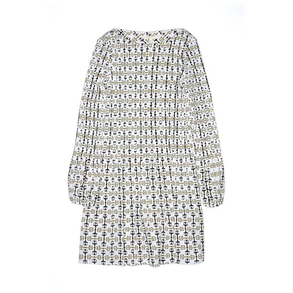 MAJE Rockina White Multi Graphic Print Pleated Crepe Mini Dress - FR 36 / US 4 - Picture 2 of 3